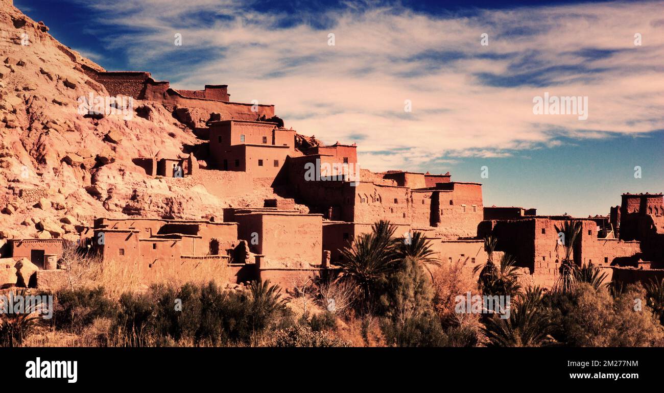 Kasbah Ait Ben Haddou im Atlasgebirge von Marokko. UNESCO-Weltkulturerbe seit 1987. Mehrere Filme haben es geschossen worden Stockfoto