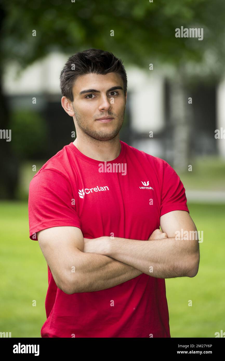 Remi Malengreaux posiert für ein Porträt beim First League-Wettbewerb der European Athletics Team Championships in Vaasa, Finnland, vom 23. Bis 25. Juni, Samstag, 24. Juni 2017. BELGA FOTO JASPER JACOBS Stockfoto