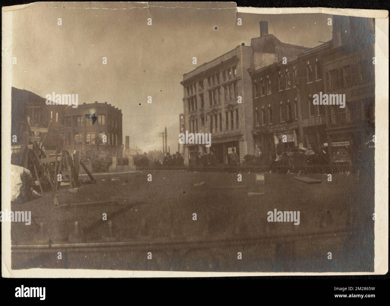 Chelsea, Mass. Feuer, Ruinen, Straßen. Chelsea Public Library Archivsammlung Stockfoto