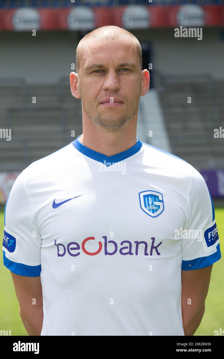 Genks Fitnesstrainer Bjorn Poels posiert für Fotografen beim Fotoshooting der Saison 2017-2018 der belgischen First League-Fußballmannschaft KRC Genk, Donnerstag, den 06. Juli 2017 in Genk. BELGA FOTO BRUNO FAHY Stockfoto