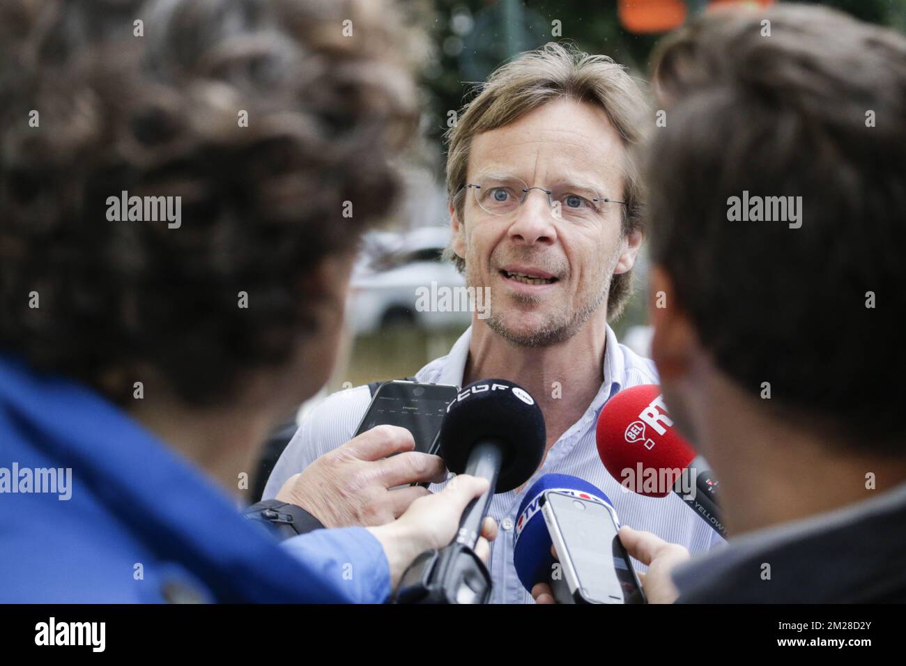 Patrick Dupriez, Vorsitzender von Ecolo, nahm vor einer Sitzung des