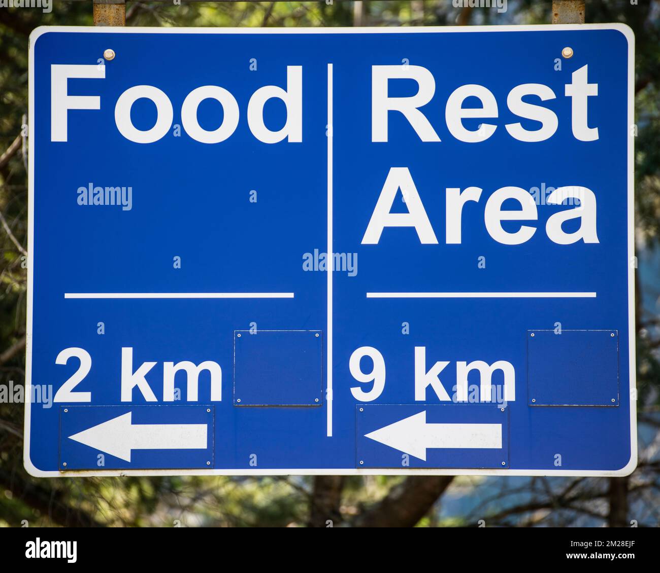 Lake of the Woods Rest Area-Schild in Chilliwack, British Columbia, Kanada Stockfoto