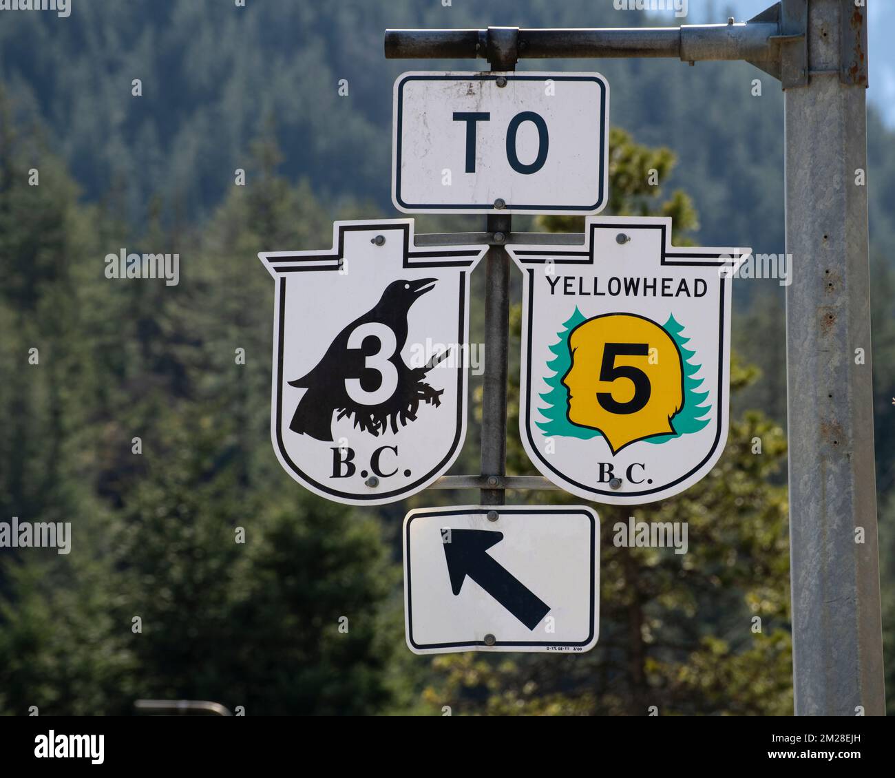 Autobahnkreuzung in Hope, British Columbia, Kanada Stockfoto