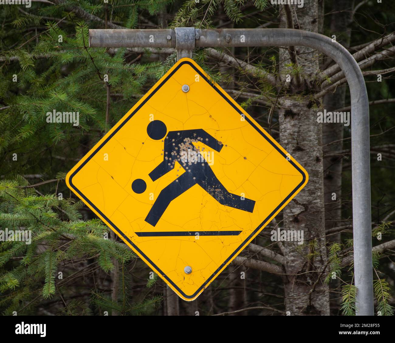Spielplatz-Zone-Schild in North Bend, British Columbia, Kanada Stockfoto