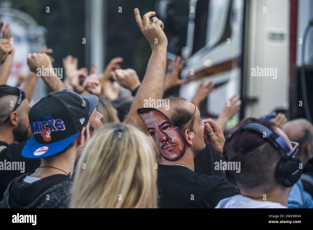 Abbildung zeigt die 17.. Ausgabe des Electronic Dance Music Festivals City Parade, Samstag, den 26. August 2017, in Brüssel. BELGA FOTO LAURIE DIEFFEMBACQ Stockfoto