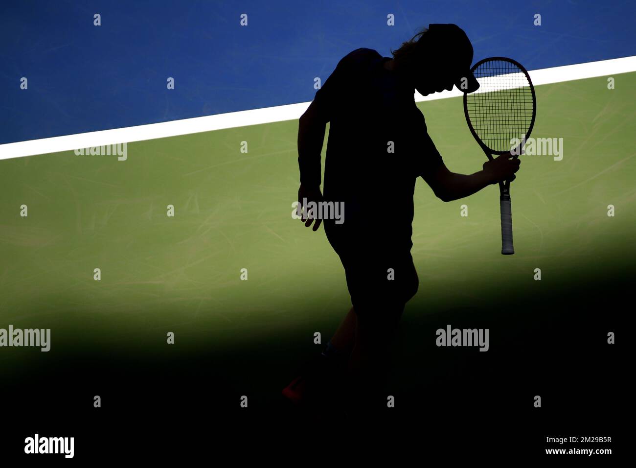 Kanadischer Denis Shapovalov, das am Freitag, den 01. September 2017, beim US Open Grand Slam Tennis Turnier 117. in Flushing Meadows in New York City, USA, gefilmt wurde. BELGA FOTO YORICK JANSENS Stockfoto