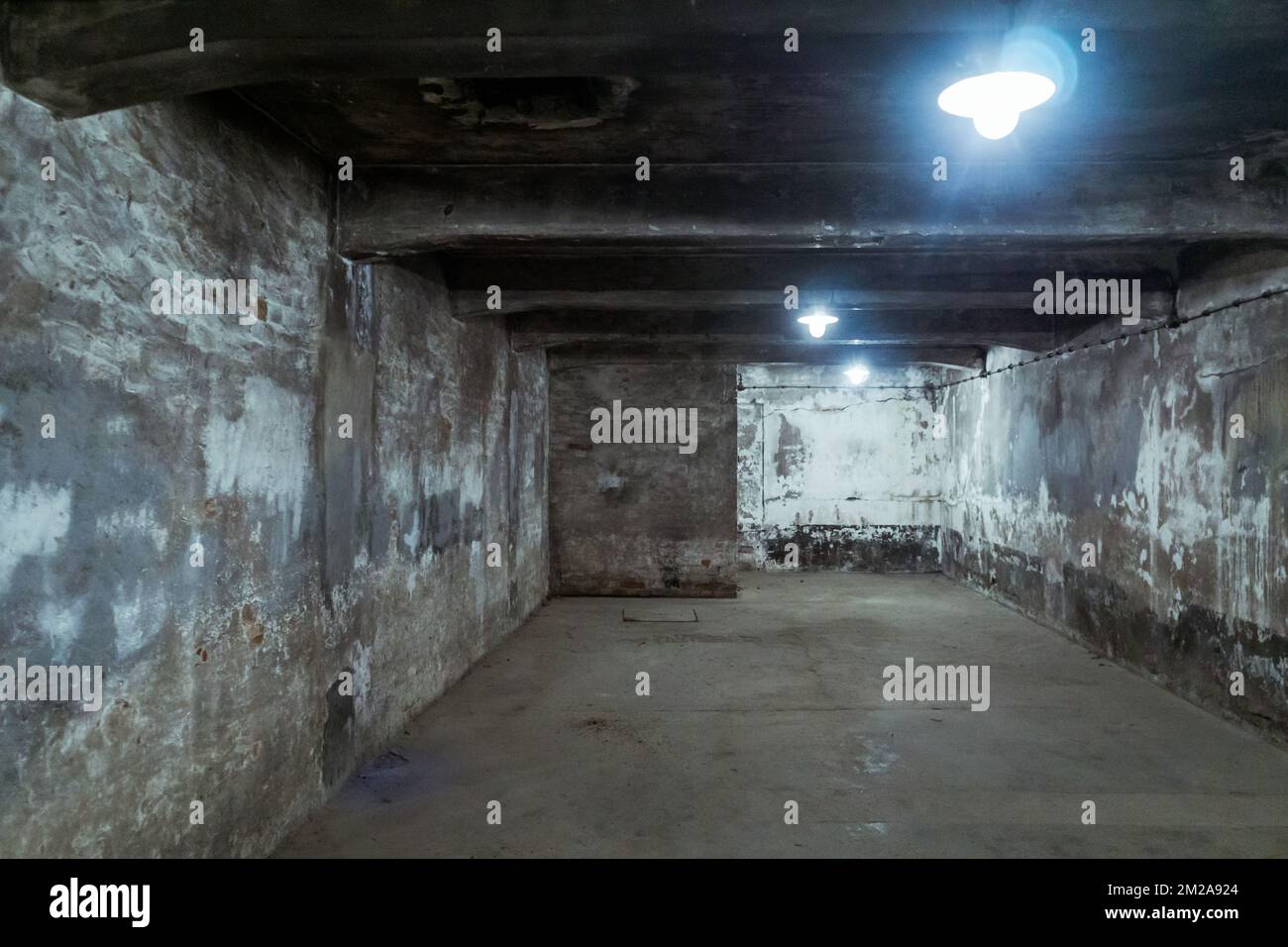 Gaskammer-Innenraum in Auschwitz-Birkenau Opfer nazi-Konzentrationslager in Polen Stockfoto