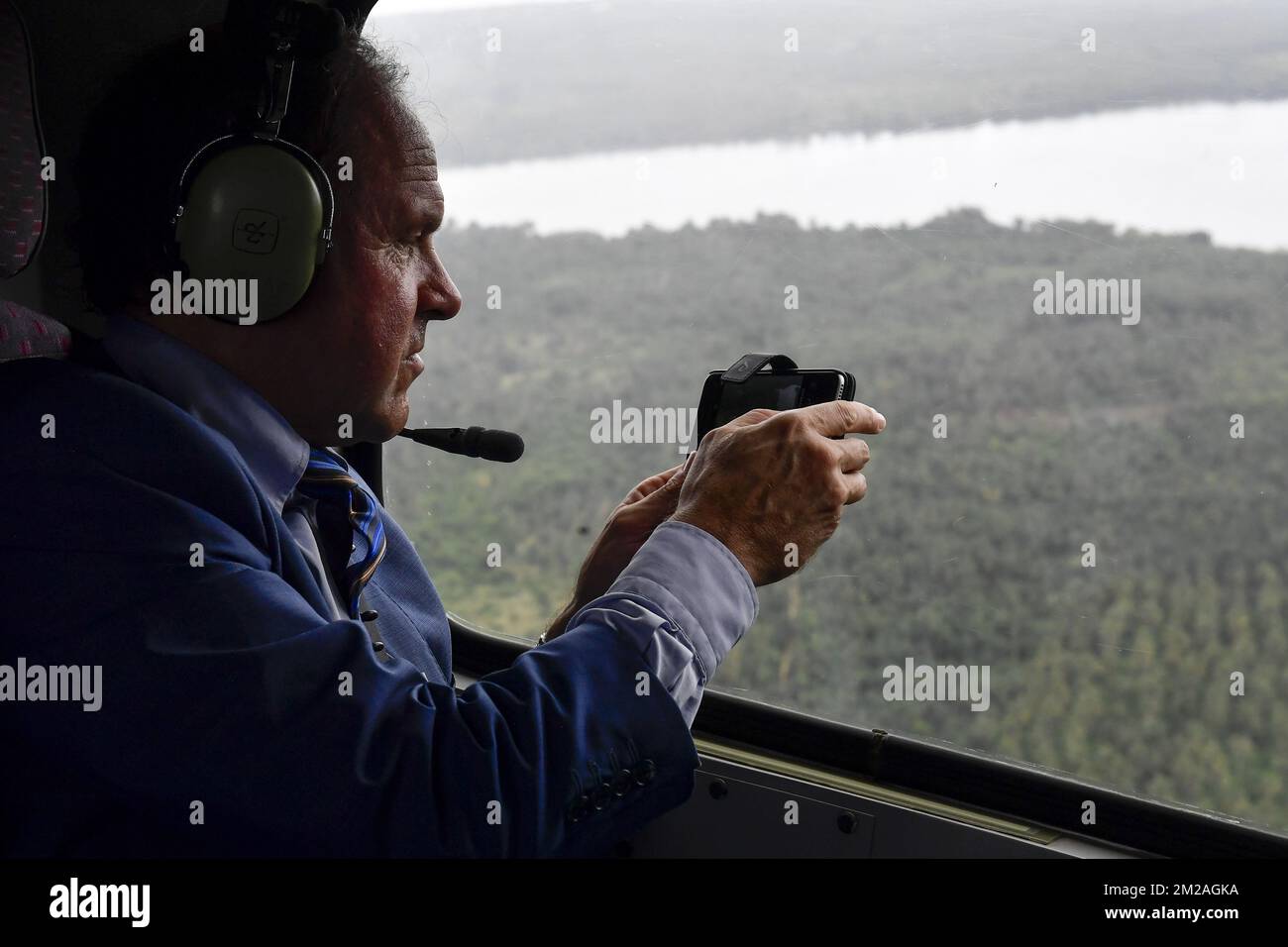 Flämischer Minister für Beschäftigung, Wirtschaft, Innovation, Wissenschaftspolitik und Sport Philippe Muyters der dritte Tag einer viertägigen Wirtschaftsmission unter Vorsitz von Prinzessin Astrid am Dienstag, den 24. Oktober 2017 in Abidjan, Elfenbeinküste. BELGA FOTO DIRK WAEM Stockfoto
