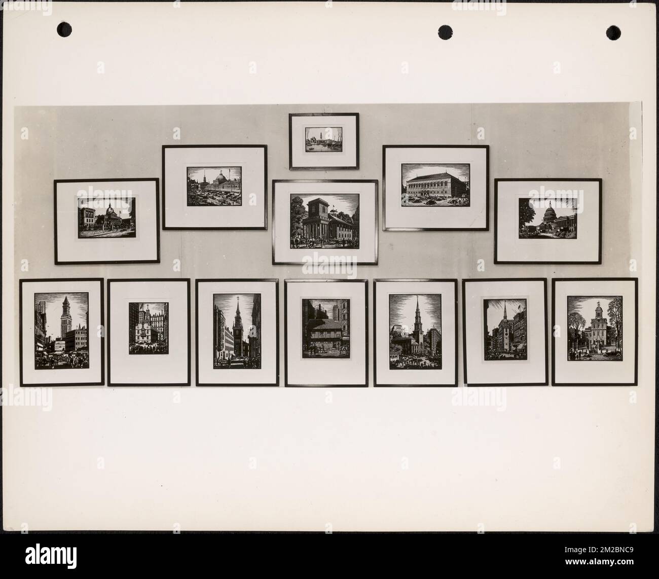 Foto von Stanley Scotts Drucken, historischen Gebäuden. Die Massachusetts WPA Federal Art Project Fotosammlung Stockfoto
