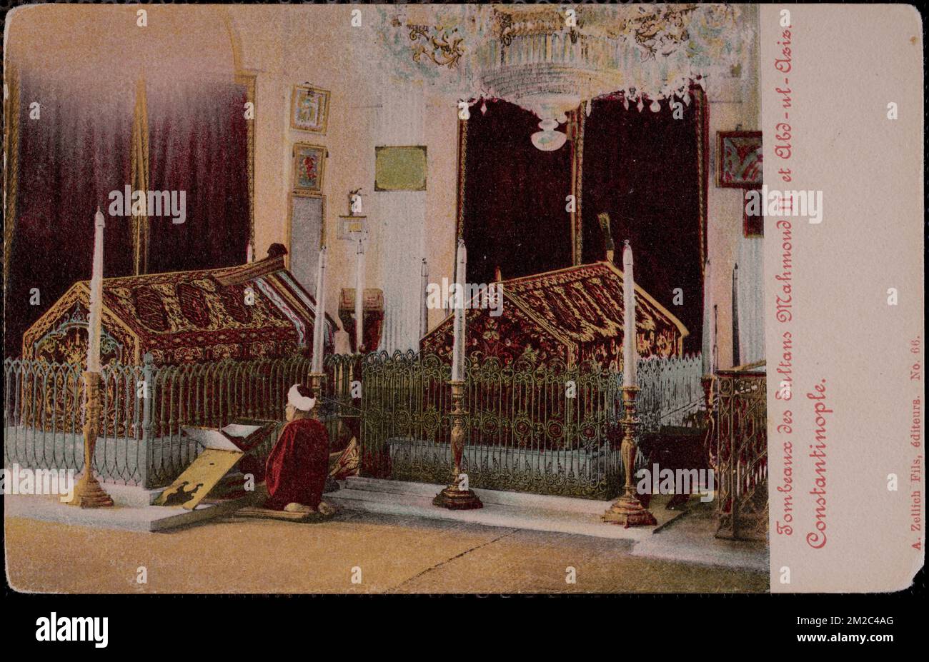 Konstantinopel. Tombeaux des Sultans Mahmoud II et Abd-ul-Aziz , Gräber und sepulchrale Denkmäler, Sultan II Mahmut Türbesi Istanbul, Türkei, Mahmud II, Sultan der Türken, 1784-1839, Abdülaziz, Sultan der Türken, 1830-1876. Nicholas Catsimpoolas Kollektion Stockfoto