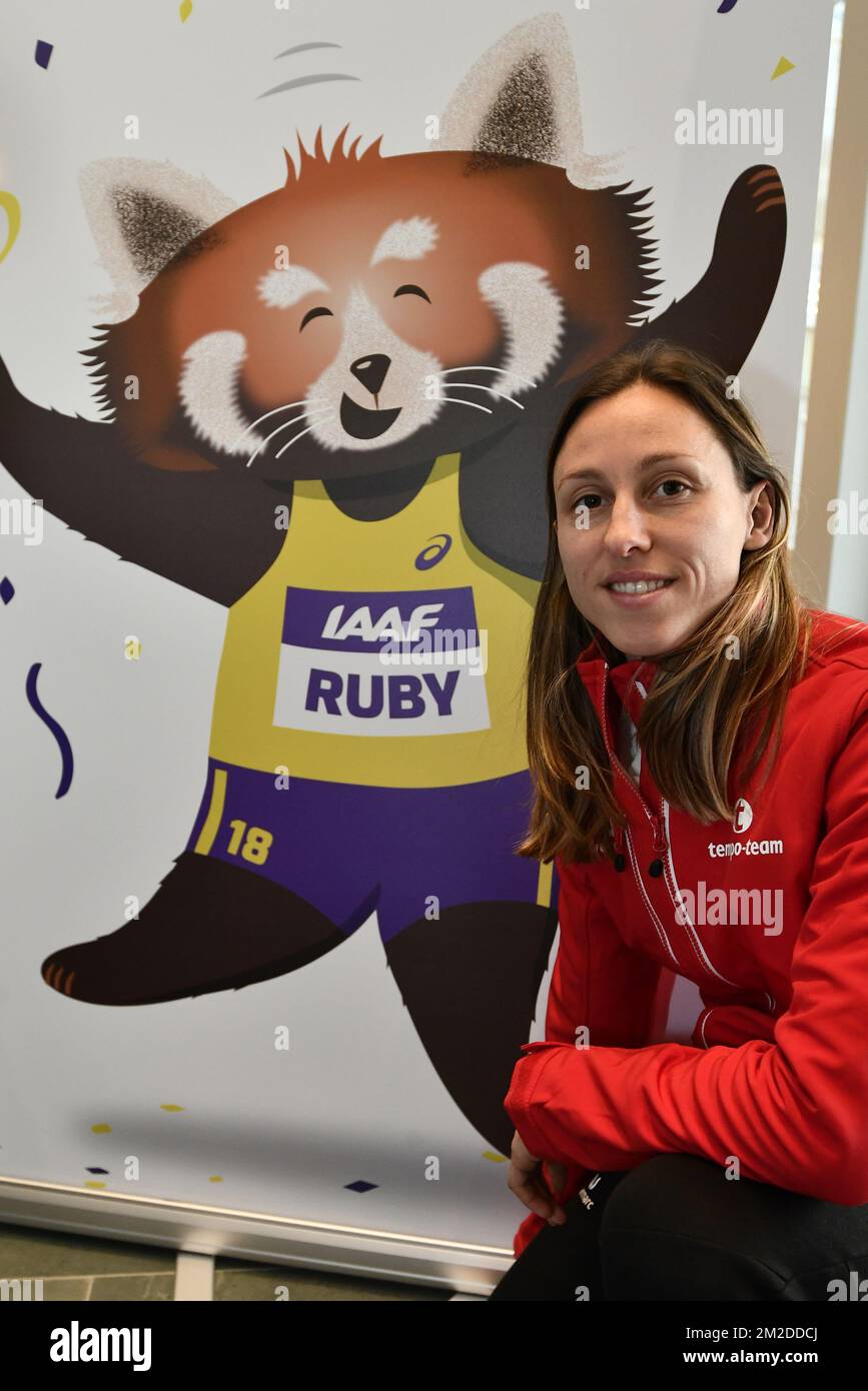 Belgische Eline Berings posiert für Fotografen bei der IAAF World Athletics Indoor Championships in Birmingham, Großbritannien, Mittwoch, den 28. Februar 2018. Die Meisterschaften finden vom 1. Bis 4. März statt. BELGA FOTO ERIC LALMAND Stockfoto