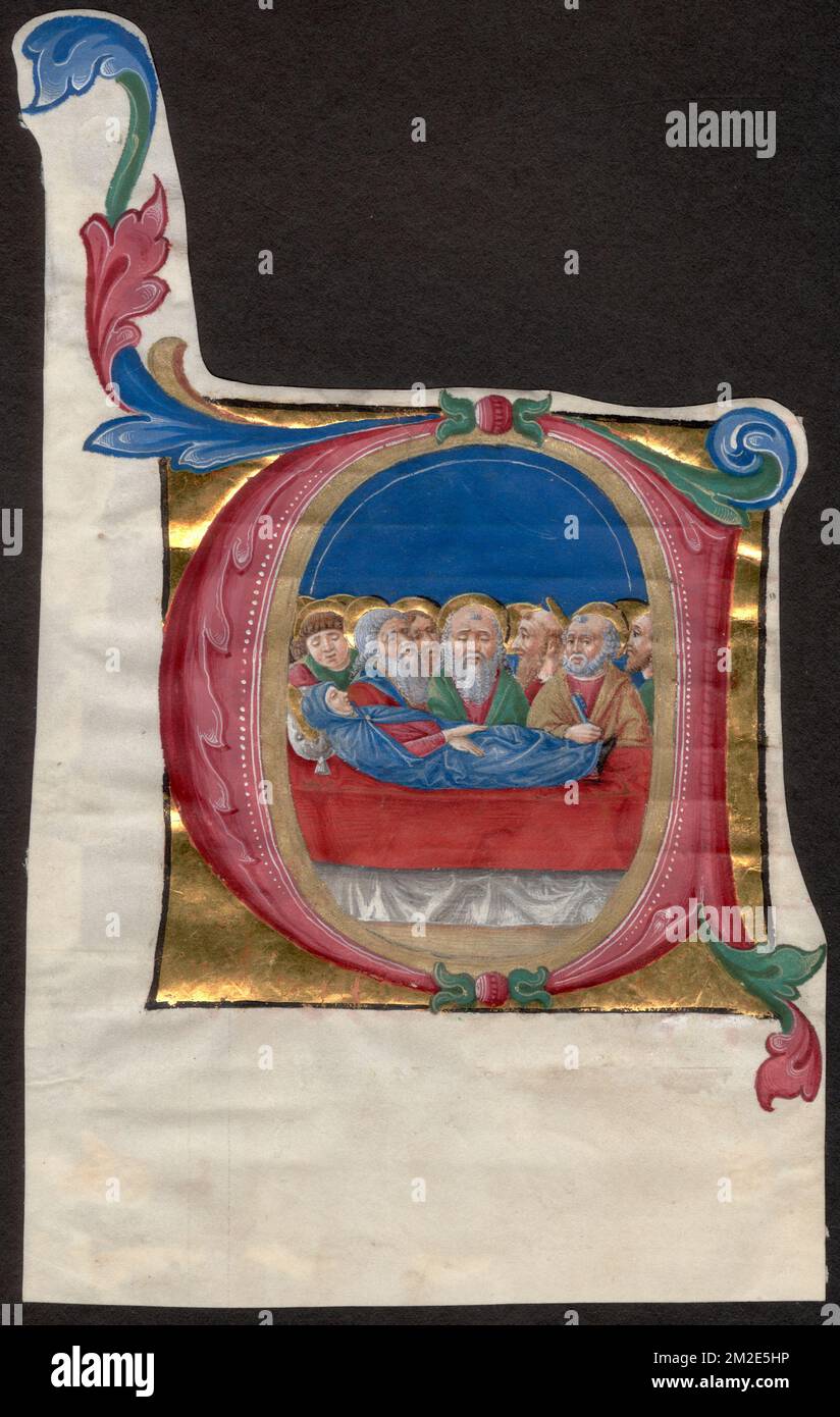 Schnitt aus einem Antiphonal des 15.. Jahrhunderts : in lateinisch ,. Mittelalterliche und frühe Renaissance-Manuskripte (Sammlung von Unterscheidungen) Stockfoto