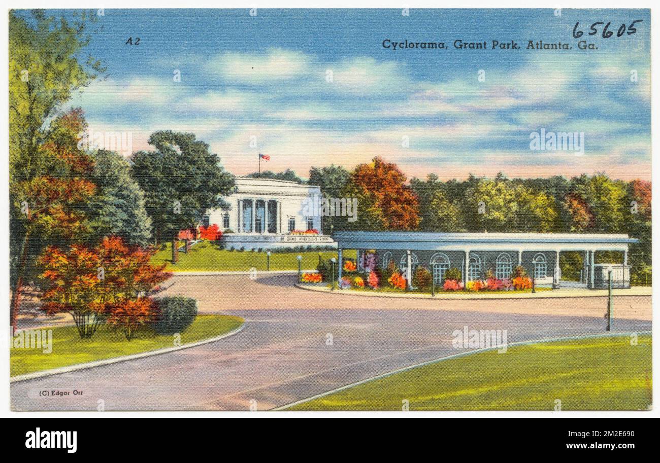 Cyclorama, Grant Park, Atlanta, Georgia , Parks, Galerien und Museen, Tichnor Brothers Collection, Postkarten der Vereinigten Staaten Stockfoto
