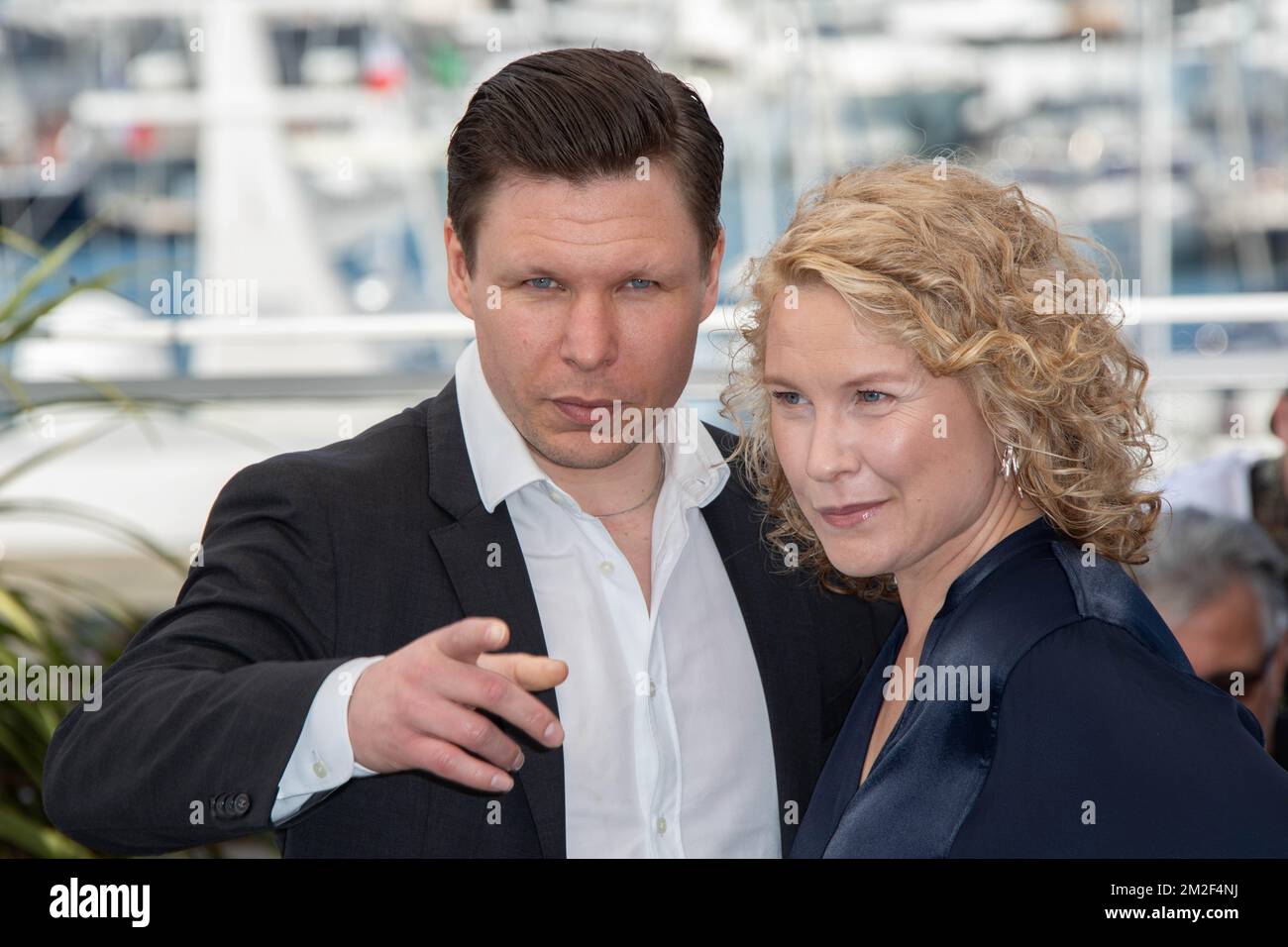 Fotogelegenheit des Films „vGrans“ im Palais des Festival de Cannes während des 71. Filmfestivals in Cannes. Schauspieler Eero Milonoff und Schauspielerin Eva Melander | Fotoruf des Films 'Grans'l au Palais des Festival de Cannes Lors du 71 Themenfestival de Cannes. l'acteur Eero Milonoff et l'actrice Eva Melander 09/05/2018 Stockfoto