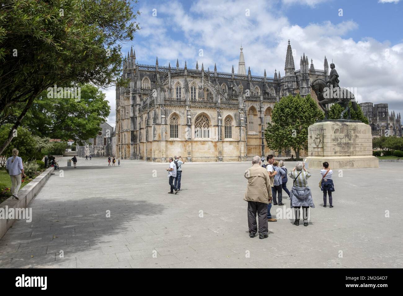 Das Kloster Santa maria de Vitoria gehört zum unesco-weltkulturerbe und wurde errichtet, um dem Sieg der portugiesischen Armee gegen die kastilische Armee zu gedenken | Le monastere de Batalha est classe au patrimoine mondial de l'UNESCO. 17/06/2018 Stockfoto