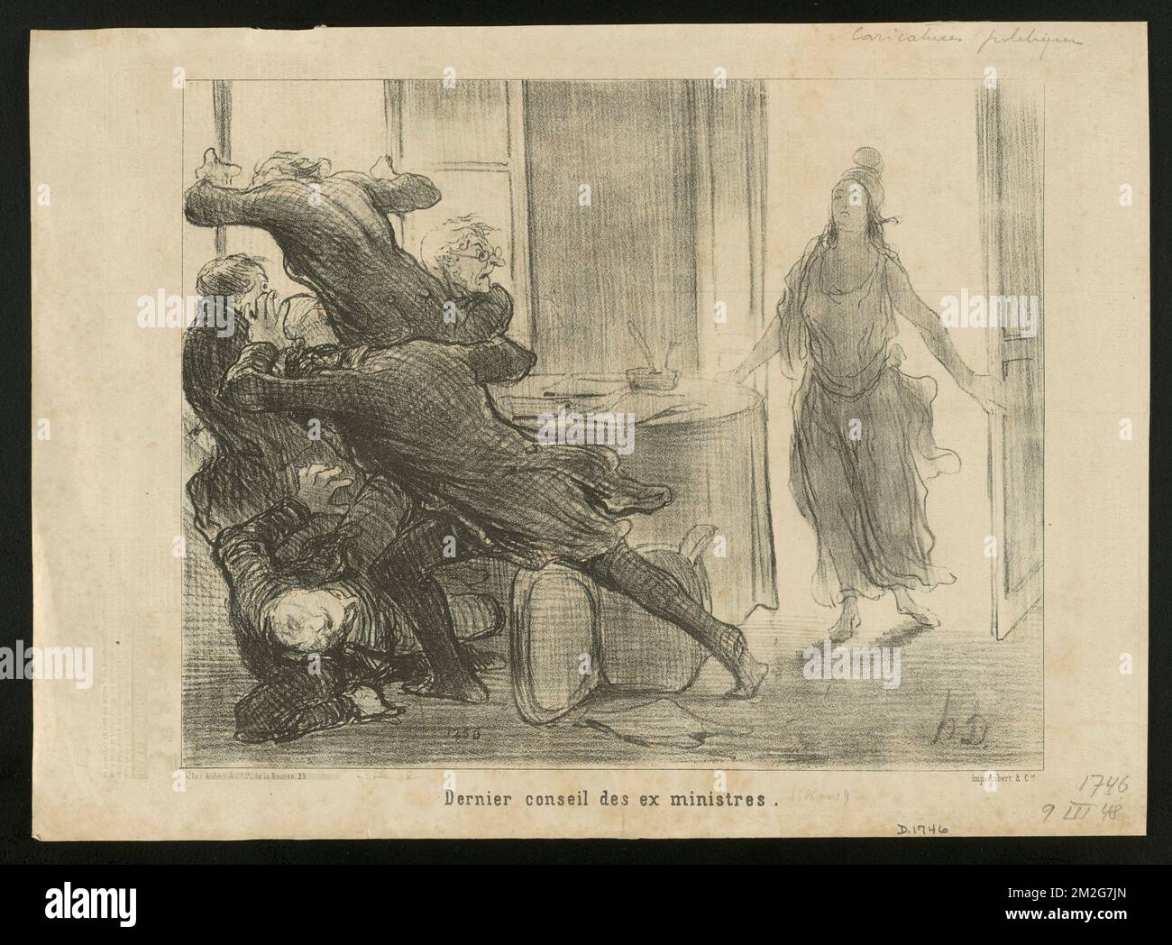 dernier conseil des ex ministres. Honoré Daumier (1808-1879). Lithografien Stockfoto