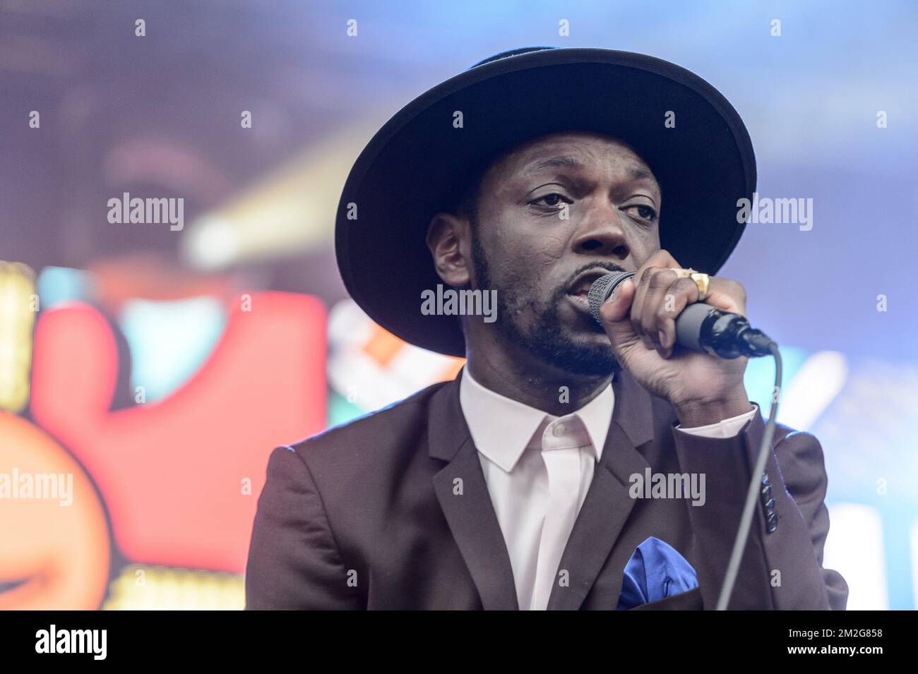 Baloji en Concert au Parc du cinquantenaire pour les Fetes de la Musique 23/06/2018 Stockfoto