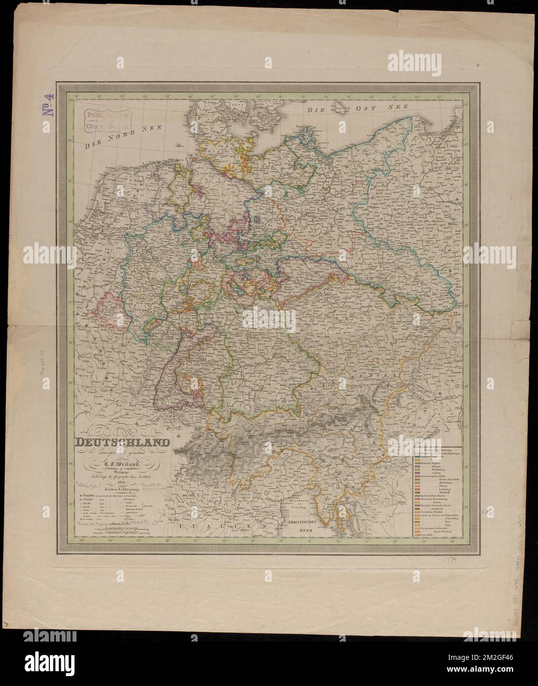 Deutschland, Europa, Zentral, Karten, Deutschland, Karten Norman B. Leventhal Kartenzentrum Sammlung Stockfoto