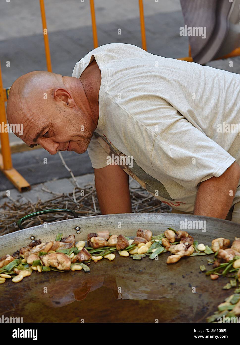 Paella Valenciana Zubereitungswettbewerb | Conocours de préparation de paella Valenciana 10/07/2018 Stockfoto