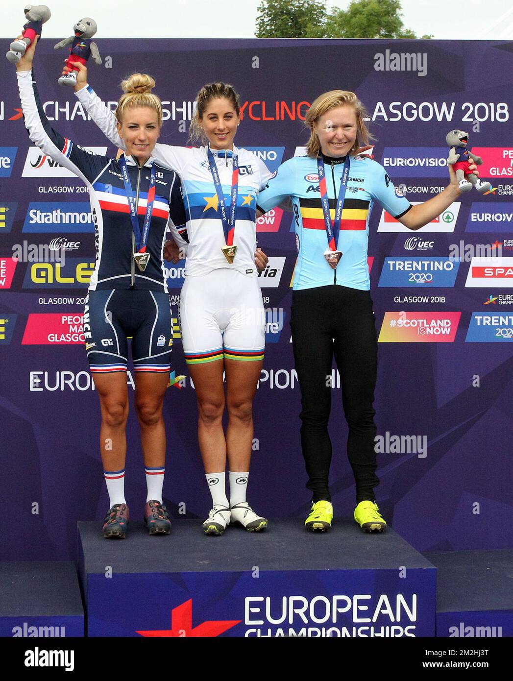 French Pauline Ferrand-Prevot, Swiss Jolanda Neff Und Die Belgische Mountainbikerin Githa