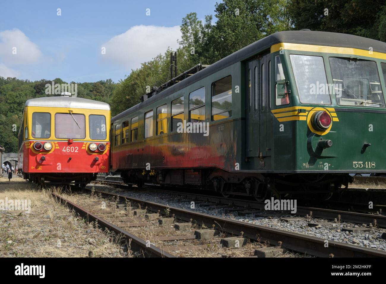 Zug der Fyfties auf der Eisenbahn | Chemin de fer du Bocq avec des trains des annes cinquante 05/08/2018 Stockfoto