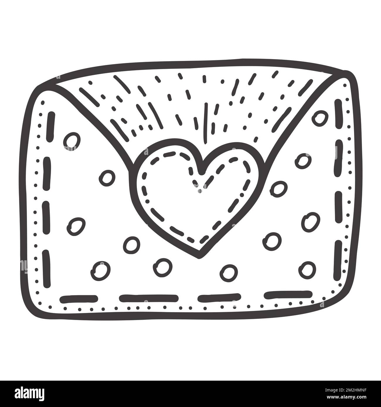 Ein handgezeichneter Brief für Liebende. Designelemente für den Valentinstag. Stock Vektor