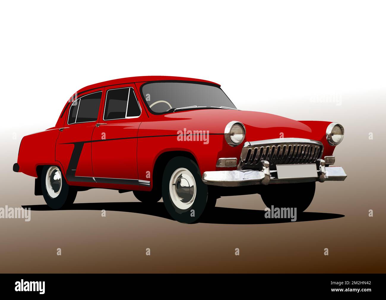 Rote Limousine auf der Straße. vektorgrafik 3D Stock Vektor