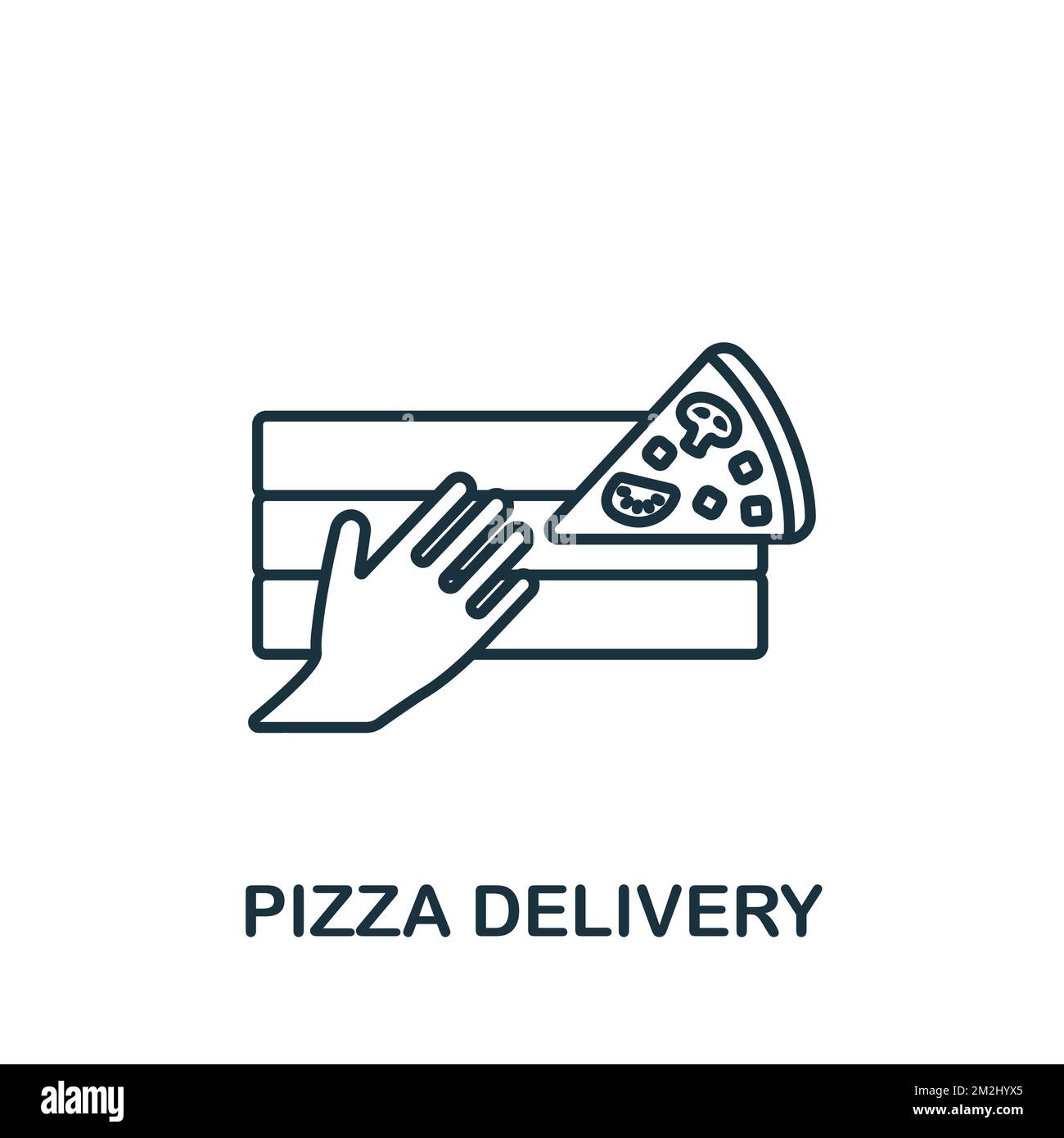 Symbol für Pizzalieferung. Monochrom Simple Food Delivery Icon für Vorlagen, Webdesign und Infografiken Stock Vektor
