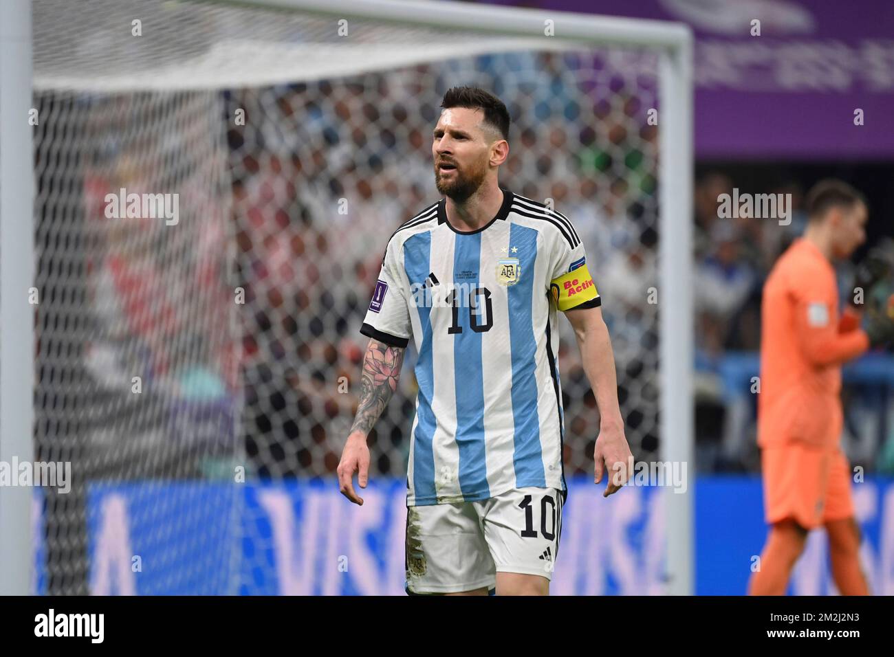 Lionel MESSI (ARG), Action, Einzelbild, Einzelmotiv ausschneiden, Halbfigur, Halbe Figur. Halbfinale, Halbfinalspiel 61, Argentinien (ARG) - Kroatien (CRO) 3-0 am 13.. Dezember 2022, Lusail Stadium Fußball-Weltmeisterschaft 20122 in Katar ab November 20.. - 18.12.2022? Stockfoto