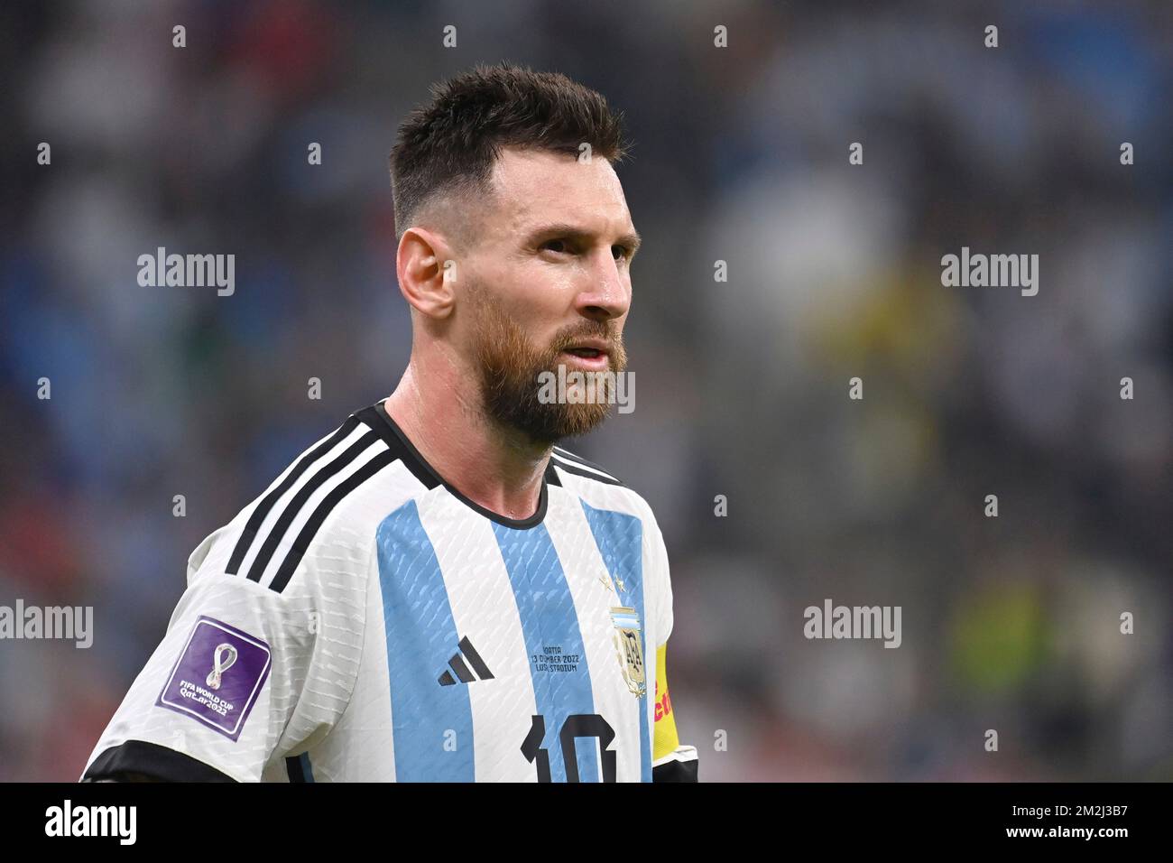 Lionel MESSI (ARG), Action, Einzelbild, zugeschnittenes Einzelmotiv, Porträt, Porträt, Porträt. Halbfinale, Halbfinalspiel 61, Argentinien (ARG) - Kroatien (CRO) 3-0 am 13.. Dezember 2022, Lusail Stadium Fußball-Weltmeisterschaft 20122 in Katar ab November 20.. - 18.12.2022? Stockfoto