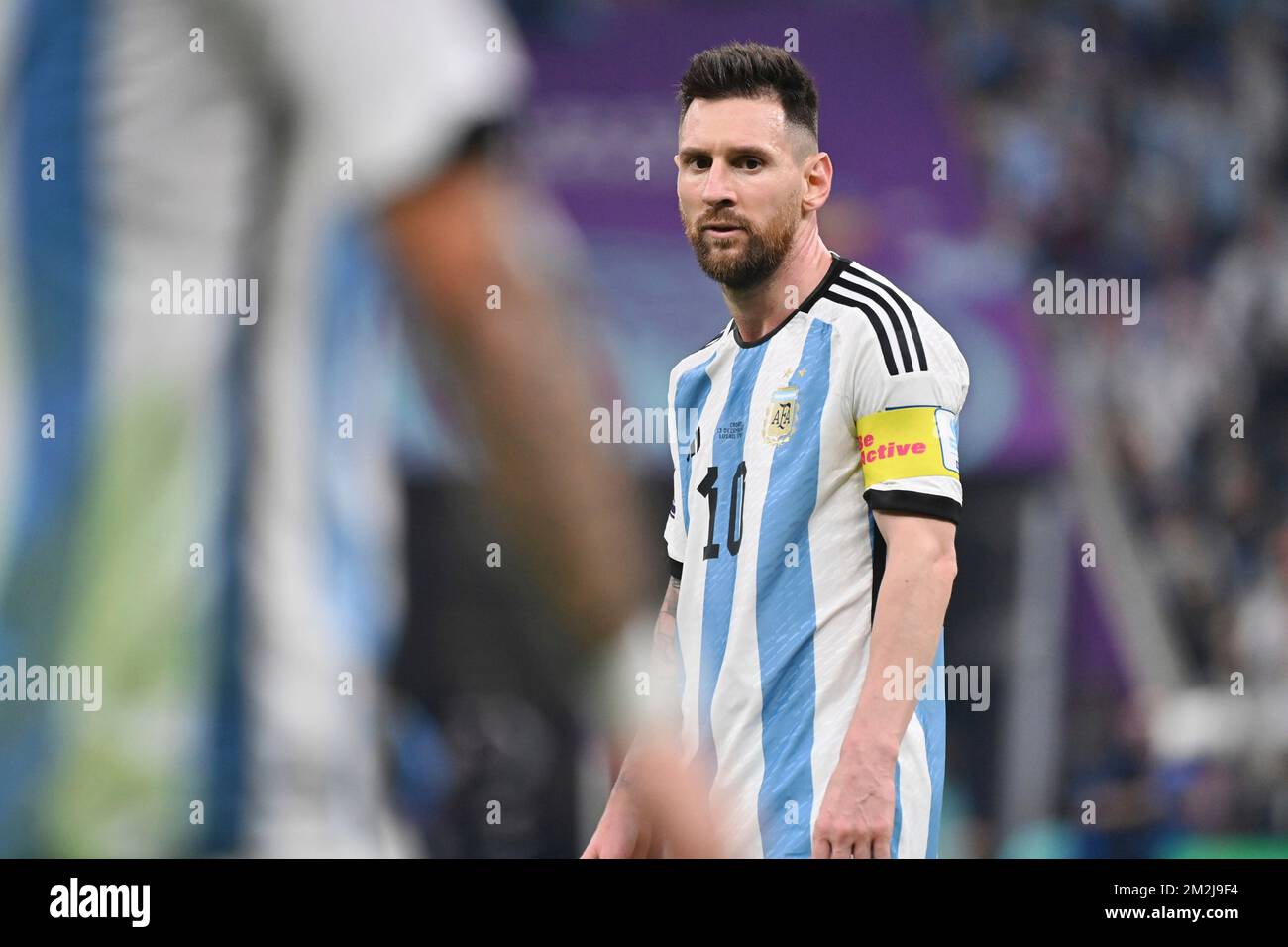 Lionel MESSI (ARG), Action, Einzelbild, Einzelmotiv ausschneiden, Halbfigur, Halbe Figur. Halbfinale, Halbfinalspiel 61, Argentinien (ARG) - Kroatien (CRO) 3-0 am 13.. Dezember 2022, Lusail Stadium Fußball-Weltmeisterschaft 20122 in Katar ab November 20.. - 18.12.2022? Stockfoto
