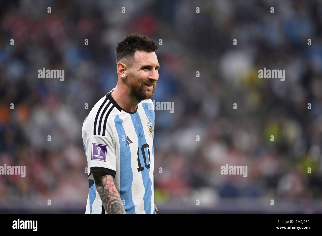 Lionel MESSI (ARG), Action, Einzelbild, Einzelmotiv ausschneiden, Halbfigur, Halbe Figur. Halbfinale, Halbfinalspiel 61, Argentinien (ARG) - Kroatien (CRO) 3-0 am 13.. Dezember 2022, Lusail Stadium Fußball-Weltmeisterschaft 20122 in Katar ab November 20.. - 18.12.2022? Stockfoto