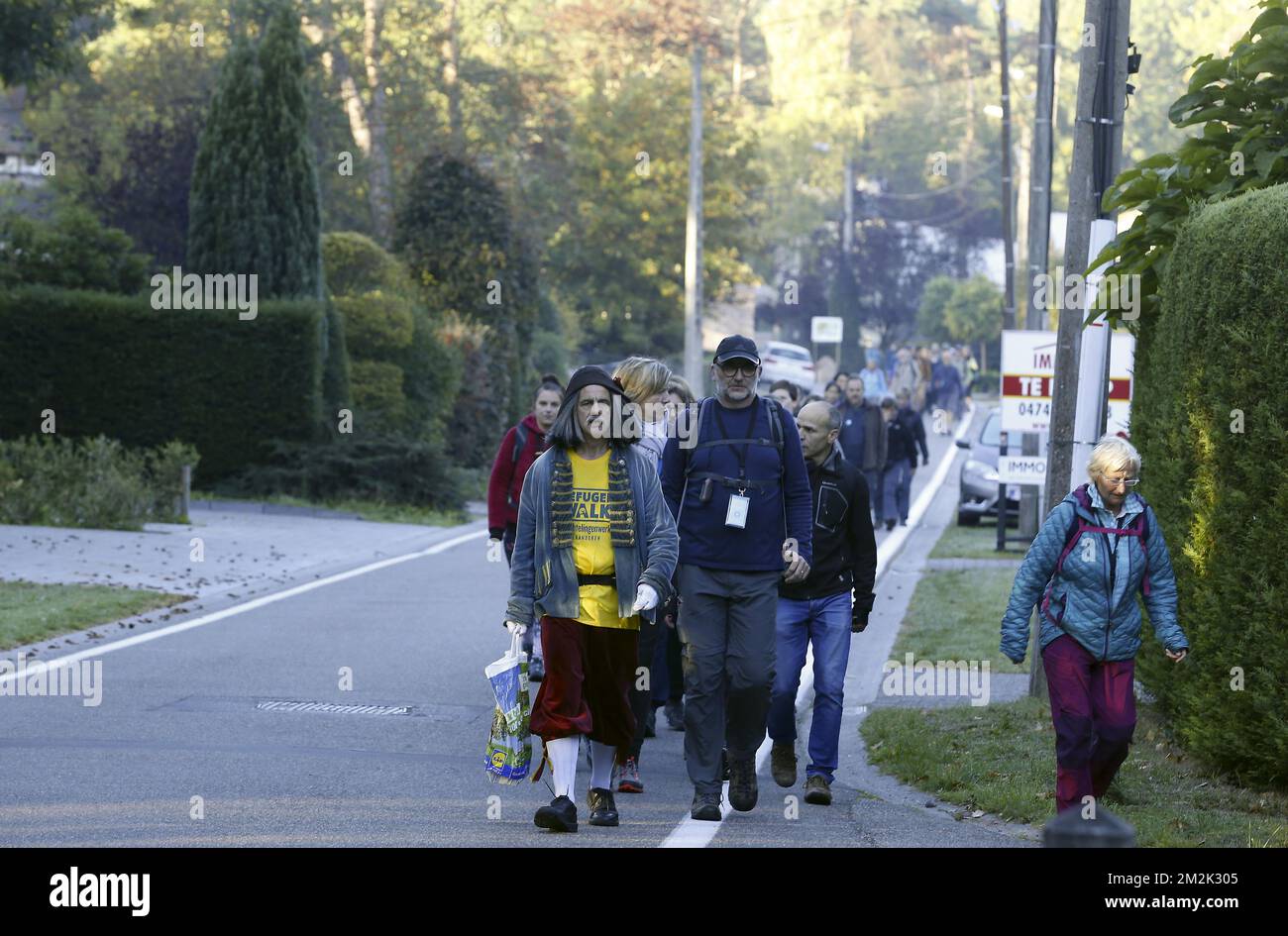 Das Bild zeigt die dritte Ausgabe des "Refugee Walk", ein 40km km langer Spaziergang, der vom Vluchtelingenwerk Vlaanderen organisiert wurde, um Geld für Menschen zu sammeln, die vor Krieg und Verfolgung fliehen, Sonntag, den 30. September 2018 in Mechelen. BELGA FOTO NICOLAS MAETERLINCK Stockfoto