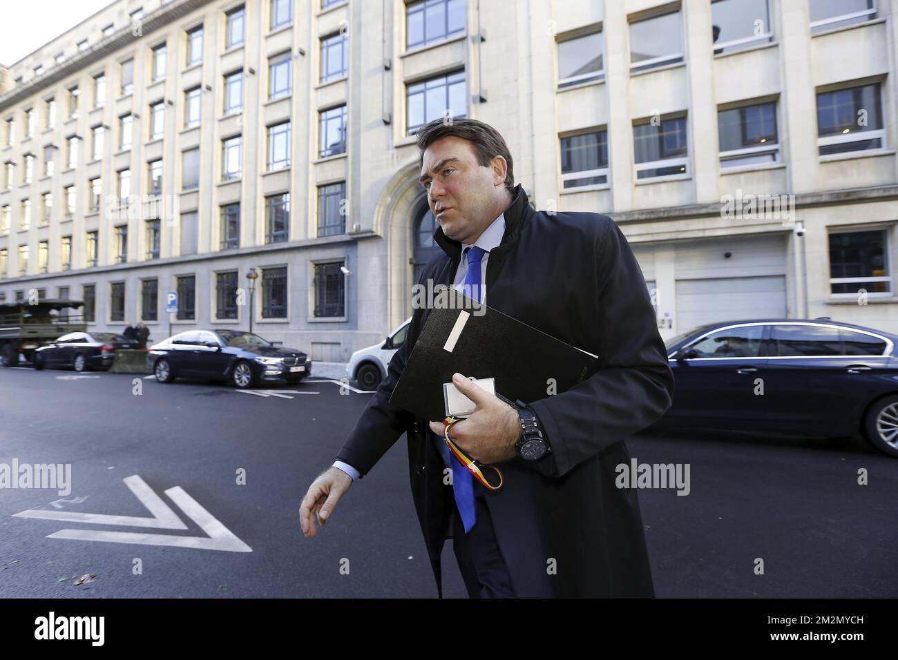 Minister für KMU, Unternehmer, Landwirtschaft und soziale Integration Denis Ducarme trifft am Sonntag, den 09. Dezember 2018, zu einer Tagung des ministerrates der Bundesregierung in Brüssel ein. Die flämische nationalistische Partei N-VA verließ gestern den ministerrat der Bundesregierung. Sie konnten den Globalen Migrationspakt der Vereinten Nationen nicht akzeptieren. Der König hat den Rücktritt der fünf N-VA-Minister von der Regierung Michel akzeptiert. BELGA FOTO NICOLAS MAETERLINCK Stockfoto