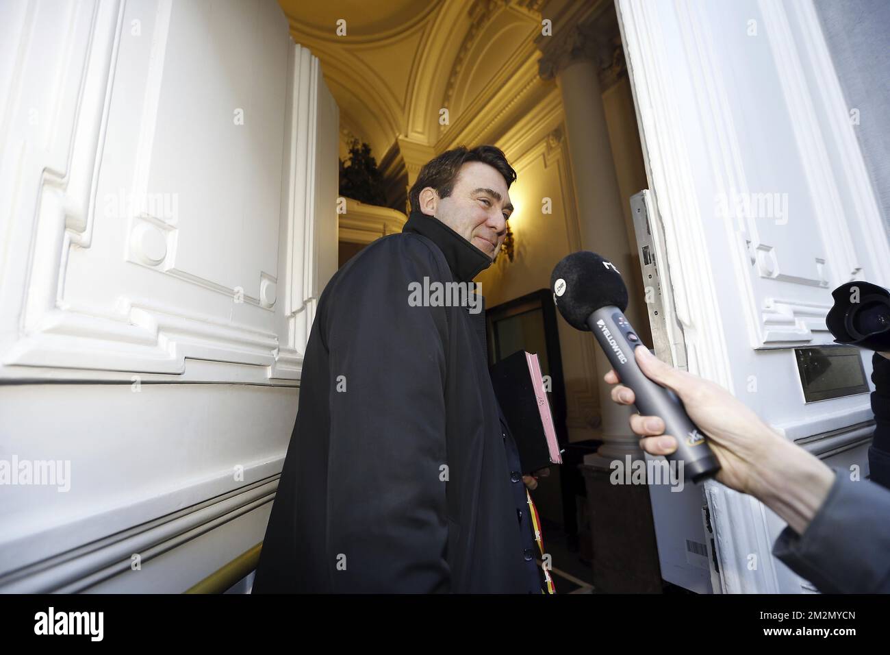 Minister für KMU, Unternehmer, Landwirtschaft und soziale Integration Denis Ducarme trifft am Sonntag, den 09. Dezember 2018, zu einer Tagung des ministerrates der Bundesregierung in Brüssel ein. Die flämische nationalistische Partei N-VA verließ gestern den ministerrat der Bundesregierung. Sie konnten den Globalen Migrationspakt der Vereinten Nationen nicht akzeptieren. Der König hat den Rücktritt der fünf N-VA-Minister von der Regierung Michel akzeptiert. BELGA FOTO NICOLAS MAETERLINCK Stockfoto