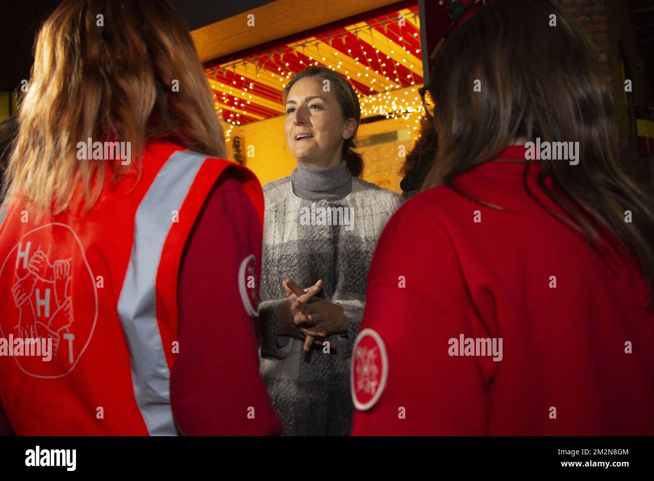 Prinzessin Claire von Belgien wurde bei einem Besuch der 8.. Ausgabe des von der Fondation Prince Laurent veranstalteten "Plan Froid" am Freitag, den 21. Dezember 2018, in Brüssel fotografiert. Plan Froid hilft Obdachlosen mit Haustieren in der Winterzeit. BELGA FOTO HATIM KAGHAT Stockfoto