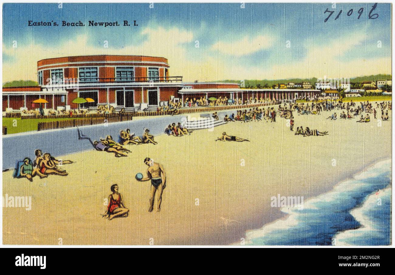 Easton's Beach, Newport, R.I. , Strände, Sport- und Erholungseinrichtungen, Tichnor Brothers Collection, Postkarten der Vereinigten Staaten Stockfoto