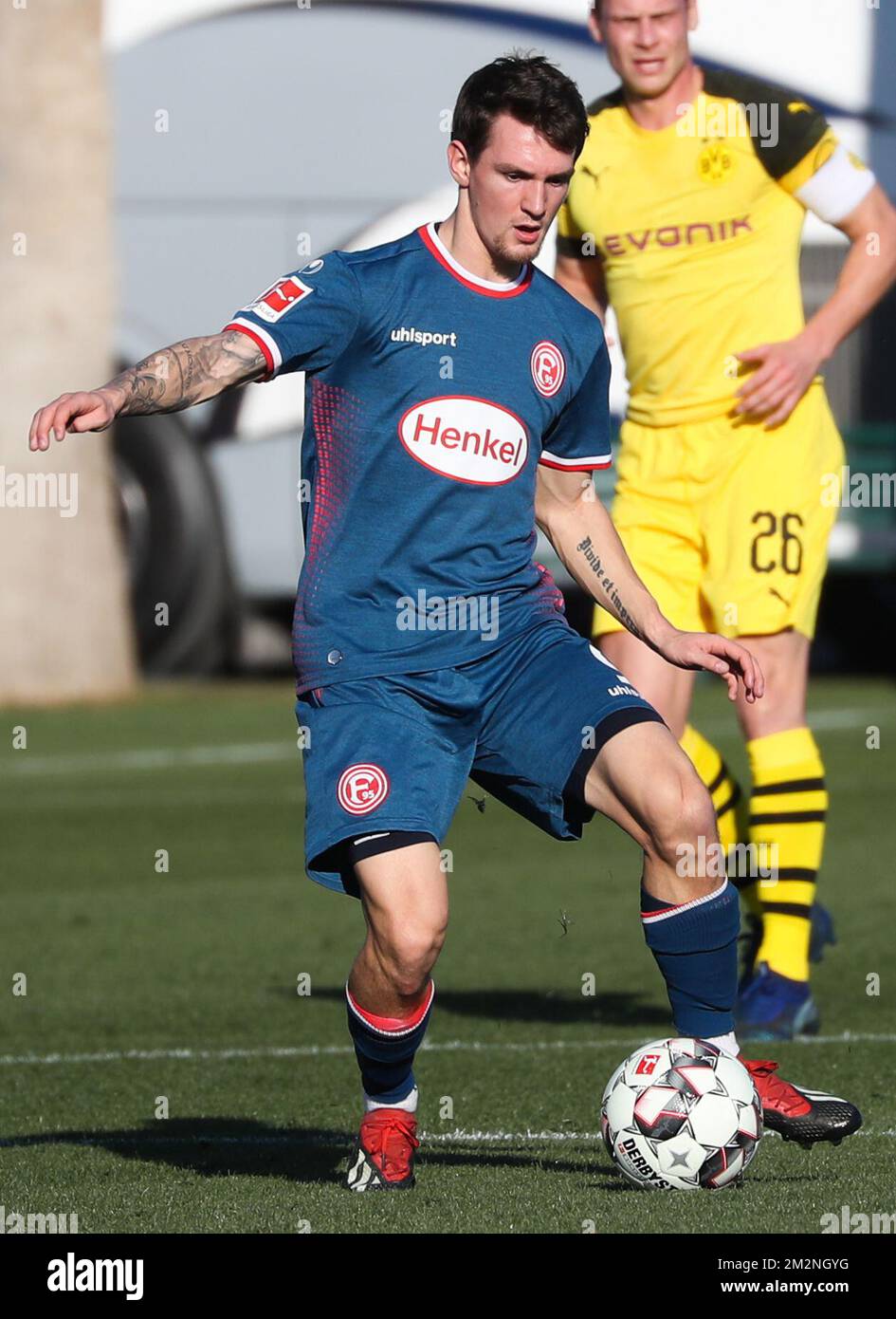 Der Benito Raman von Fortuna wurde während eines Freundschaftsspiels der deutschen Teams Borussia Dortmund und Fortuna Düsseldorf in Marbella, Spanien, während des Wintercamps am Montag, den 07. Januar 2019, in Aktion gezeigt. BELGA PHOTO VIRGINIE LEFOUR Stockfoto