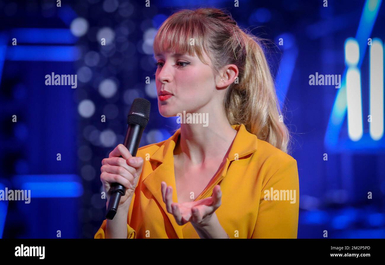 Die belgische Sängerin Angele wurde während der vierten Ausgabe der Music Awards D6bels für Künstler der Föderation Wallonie-Bruxelles am Freitag, den 25. Januar 2019 aufgenommen. BELGA PHOTO VIRGINIE LEFOUR Stockfoto