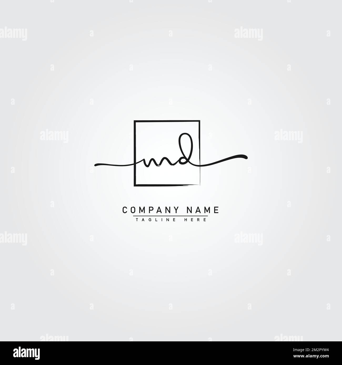 MD Simple Signature Logo - handschriftliche Vektorvorlage für M- und D-Logo Stock Vektor