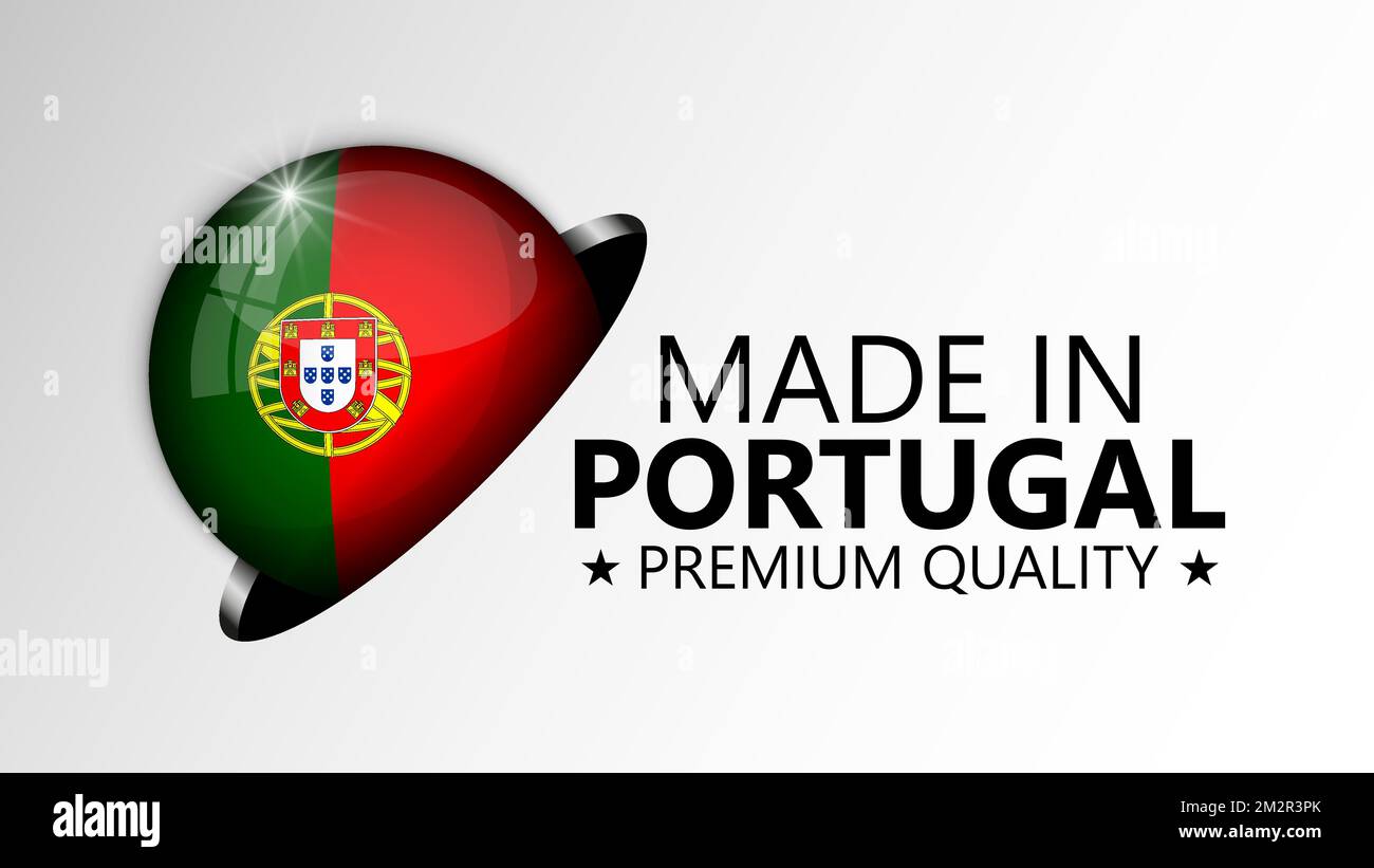 Made in Portugal Grafik und Label. Element der Wirkung für die Verwendung, die Sie daraus machen möchten. Stock Vektor