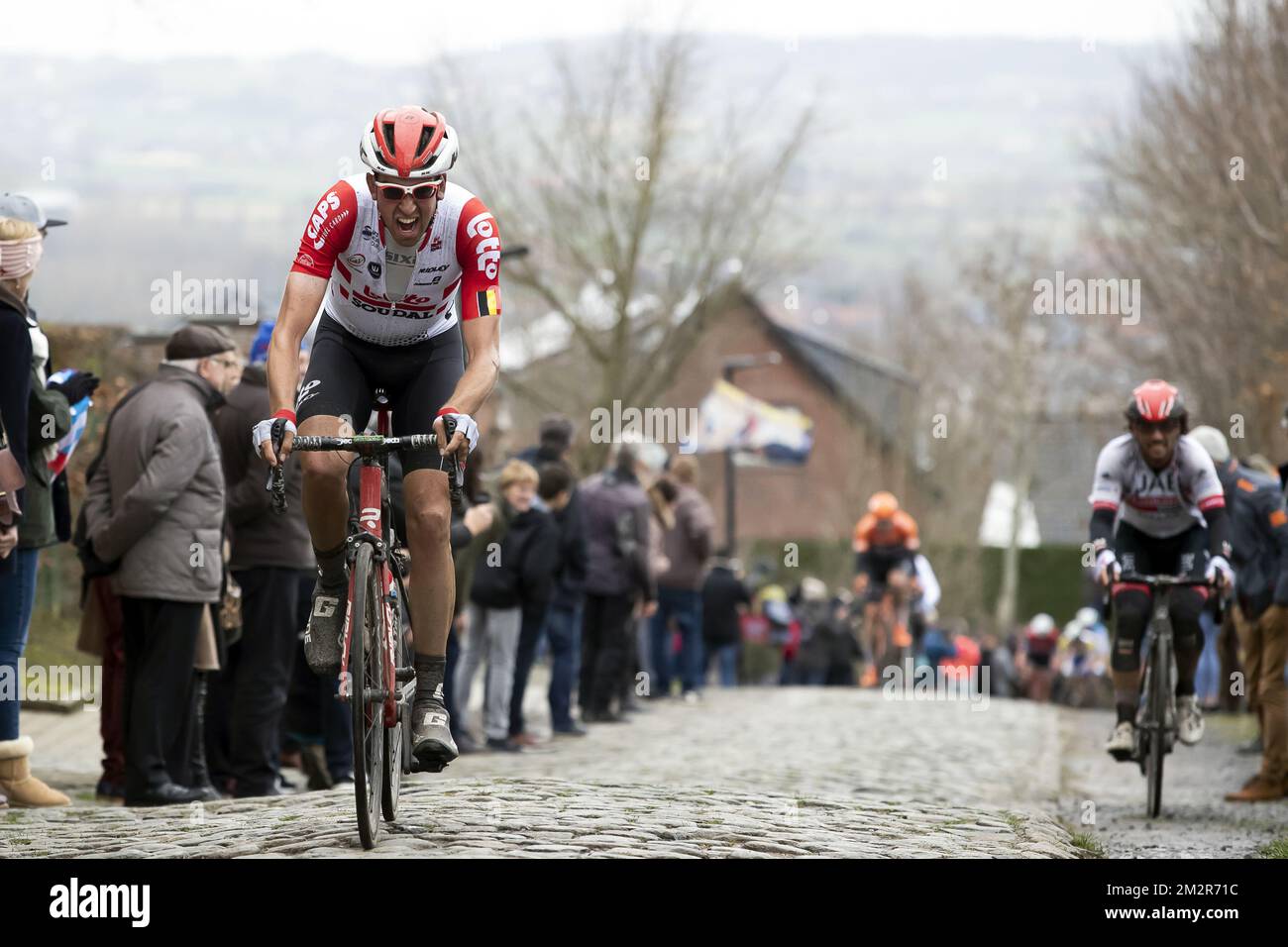 Holländischer Brian Van Goethem von Lotto Soudal, in Aktion während der 71.. Ausgabe des eintägigen Radrennen Kuurne-Brüssel-Kuurne, 200,1 km von Kuurne nach Kuurne über Brüssel, Sonntag, den 03. März 2019. BELGA FOTO KRISTOF VAN ACCOM Stockfoto