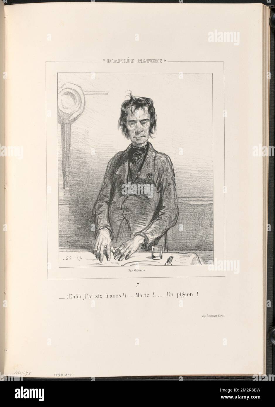 (Enfin j'ai sechs Francs!)...Marie!...und Taube! ,. Paul Gavarni (1804-1866). Lithografien und andere Arbeiten Stockfoto