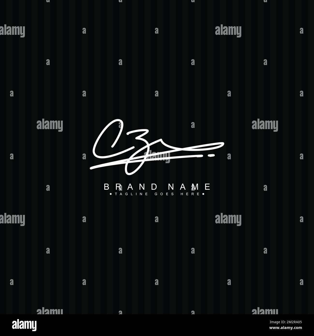 Cz handgeschriebenes Signature-Logo – Vektor-Logo-Vorlage für Beauty-, Mode- und Fotobranche Stock Vektor