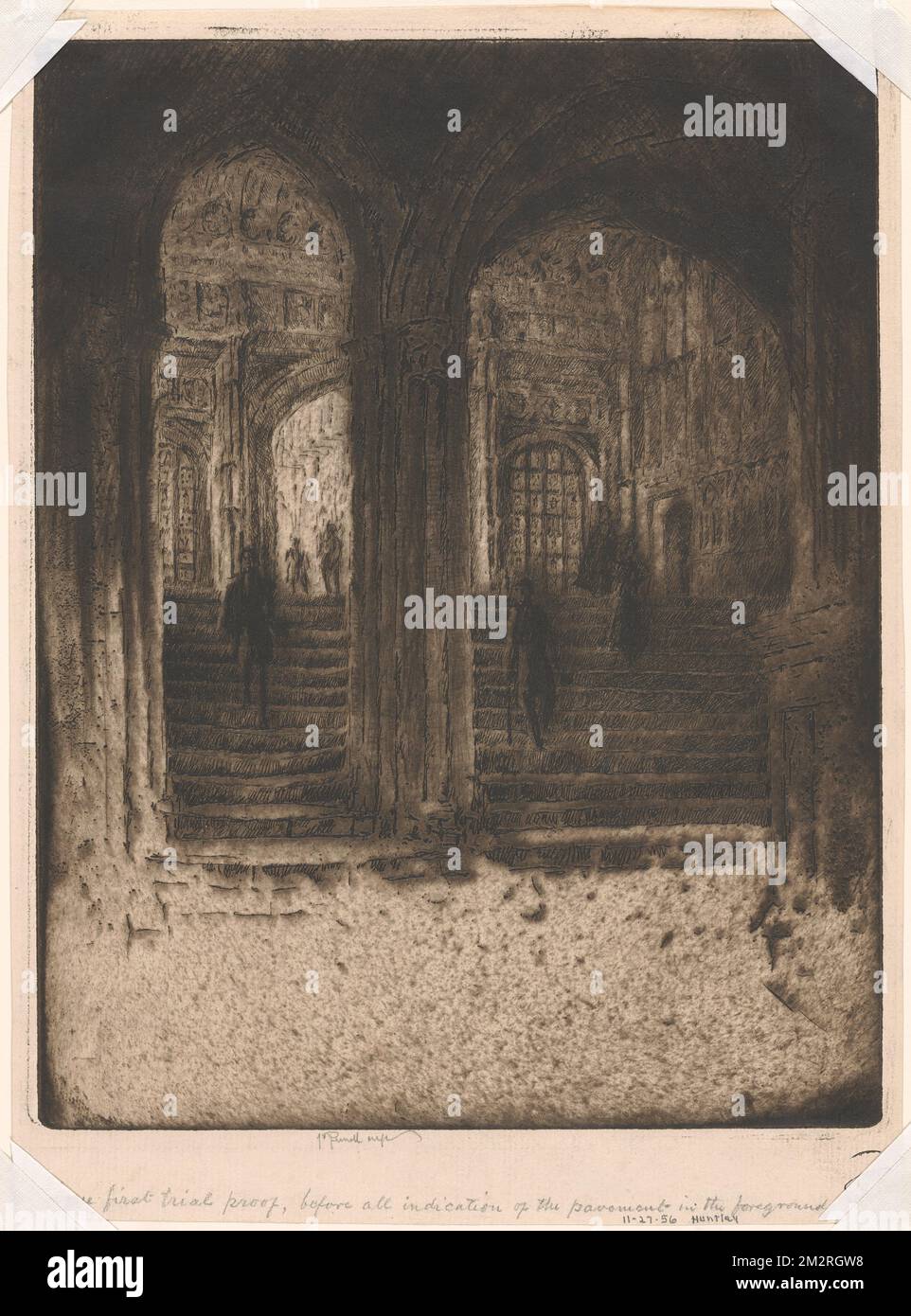 Eintritt zur Heinrich VII's Chapel, Westminster, Treppen, Kapellen, Westminster Abbey. Joseph Pennell (1857-1926). Ausdrucke und Zeichnungen Stockfoto