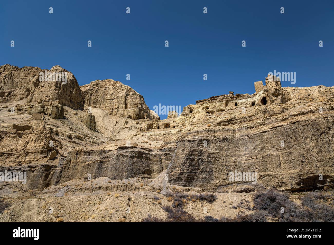 Die Ruinen von Guge Kingdom. Tuolin, Zanda County, Tibet, China. Stockfoto