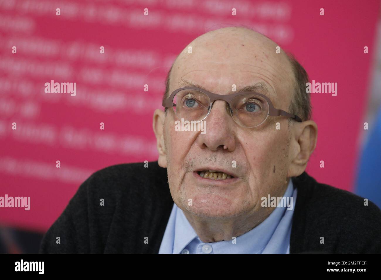 UNICEF Belgien Präsident Eddy Boutmans auf einer Pressekonferenz von UNICEF Belgien zum Interimsdirektor Sintobin am Montag, den 13. Mai 2019, in Brüssel. Sintobin wurde gebeten, zurückzutreten, nachdem er mit einer Bundesuntersuchung in Verbindung gebracht wurde, die gegen Adoptionsbetrug von gemeinnützigen Unternehmen Hacer Puente durchgeführt wurde, wo er zuvor die Finanzabteilung leitete. BELGA FOTO THIERRY ROGE Stockfoto