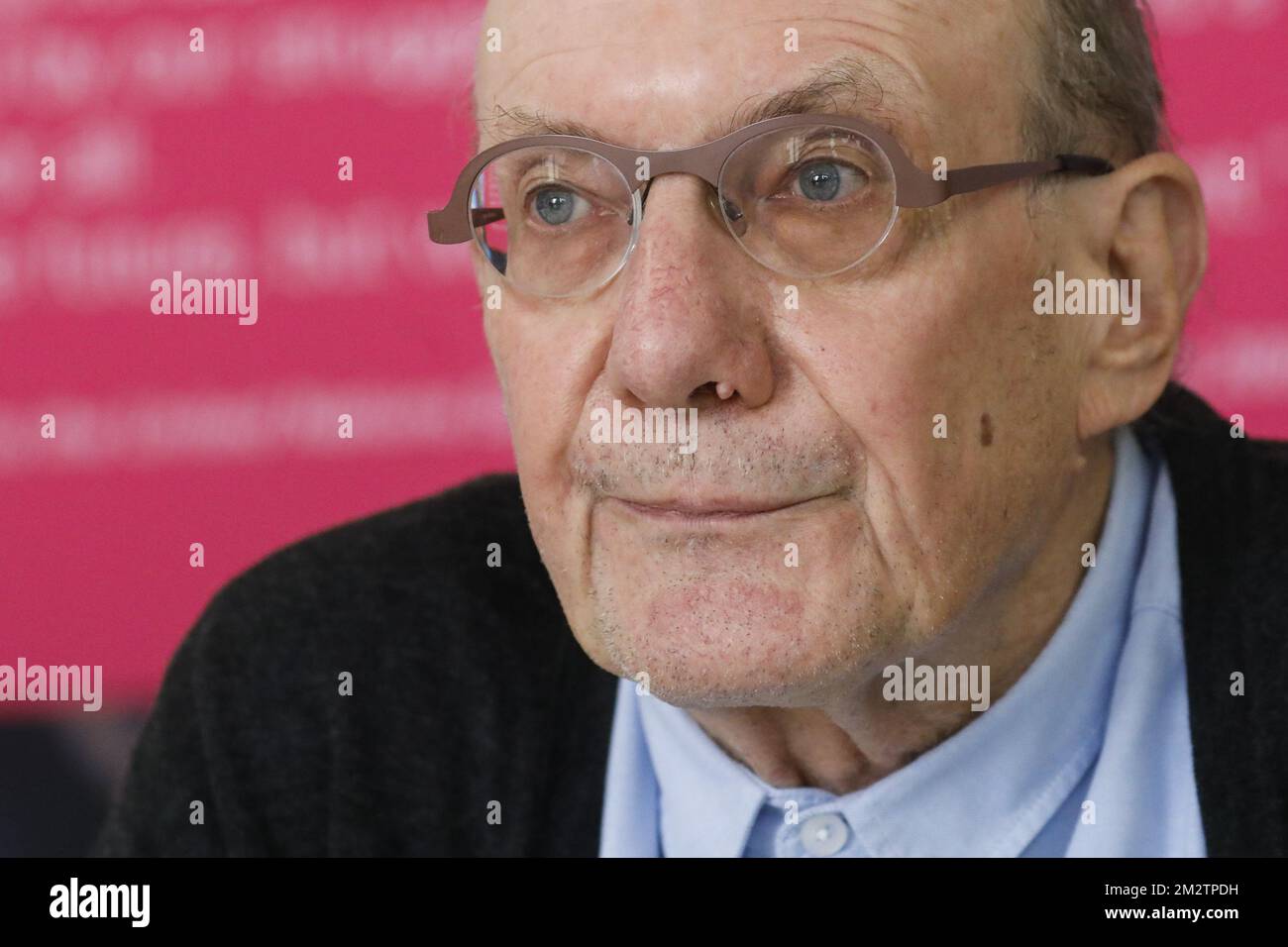 UNICEF Belgien Präsident Eddy Boutmans auf einer Pressekonferenz von UNICEF Belgien zum Interimsdirektor Sintobin am Montag, den 13. Mai 2019, in Brüssel. Sintobin wurde gebeten, zurückzutreten, nachdem er mit einer Bundesuntersuchung in Verbindung gebracht wurde, die gegen Adoptionsbetrug von gemeinnützigen Unternehmen Hacer Puente durchgeführt wurde, wo er zuvor die Finanzabteilung leitete. BELGA FOTO THIERRY ROGE Stockfoto