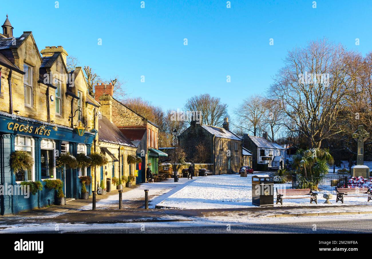 Winterblick auf Washington Village, Nordostengland, Großbritannien Stockfoto