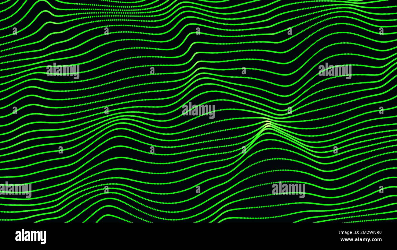 Grüner Hintergrund der trapcode-Form. Kreative digitale Wellenstruktur Stockfoto